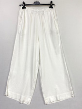 Sahara Linen Blend Wide leg Trousers with Pockets sz 2 S/M White 70% Linen 829