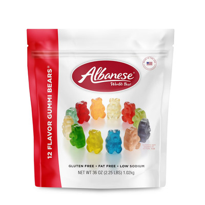Albanese World's Best 12 Flavor Gummi Bears Family Size Share 36 oz Gluten Free