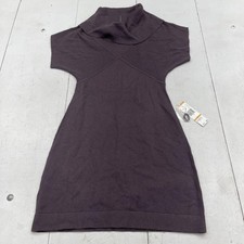 Nine West Sweater Dress Womens Small Purple Knit Cowl Neck Short Sleeve Fall