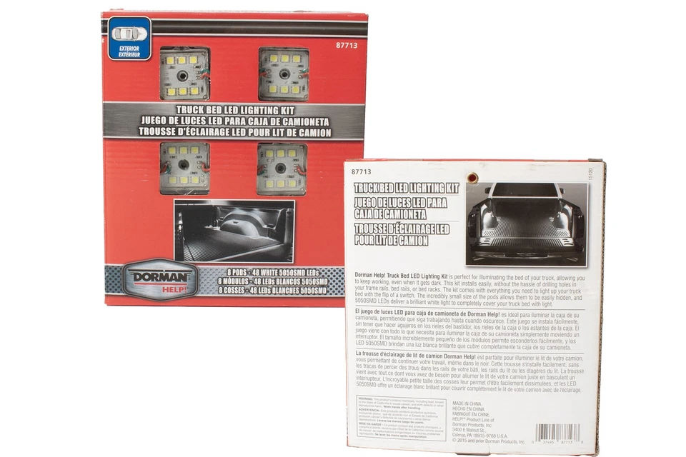 Dorman Help! Truck Bed LED Lighting Kit 8 Pods 48 White 5050SMD LEDs Model 87713 - Image 2 of 4
