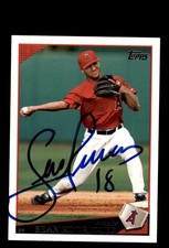 Signed Baseball Card Auto Sean Rodriguez 2009 Topps #244 Los Angeles Angels