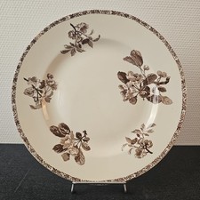 Plat Rond Terre De Fer Sepia Grand Dépôt Emile Bourgeois Fin 19ème