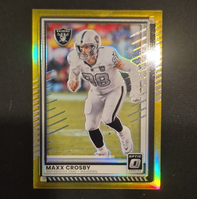 Panini 2025 Donruss Optic Maxx Crosby #183 Raiders Gold Prizm /10