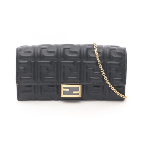 Fendi Baguette FENDI Leather Shoulder Bag Lambskin Women s