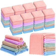 100 Pack Baby Washcloths Bulk 10 x 10 Inch Microfiber Coral Fleece Baby Face ...