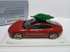 Minichamps 1:43 Porsche Taycan Turbo S Red Christmas Edition Sports Car Model