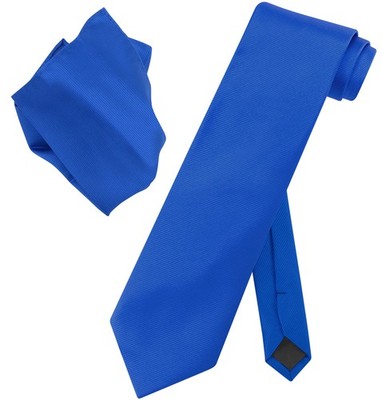 Vesuvio Napoli Solid Color Woven Stripe NeckTie Handkerchi ef Neck Tie Hanky Set