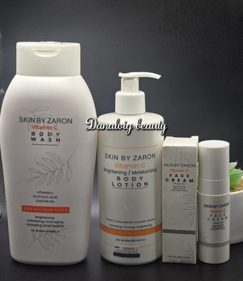Skin By Zaron Vitamin C Body Lotion & Body Wash Set Moisturizing Serum 3 pieces 