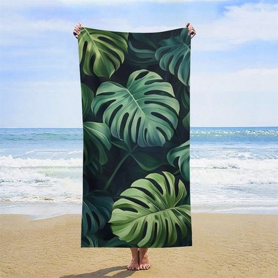 3D Monstera Deliciosa Beach Towel Cover Summer Quick Dry Microfiber Beach Towels