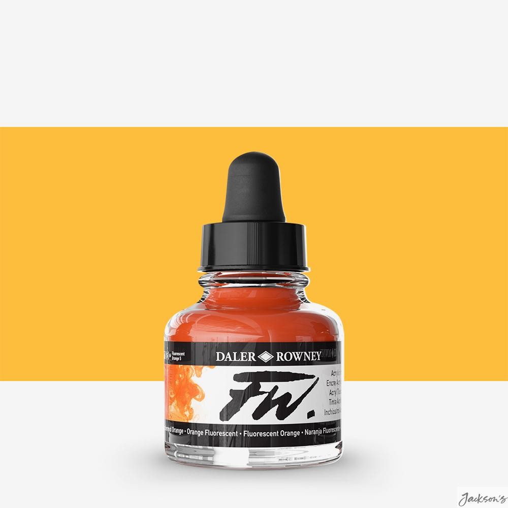 Daler-Rowney FW Artists' Ink Acrylic 29.5ml Fluorescent Orange For Airbrush Pens
