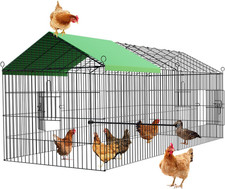 180CM×76CM Foldable Outdoor Backyard Metal Coop Chicken Cage with Cover, Chick T