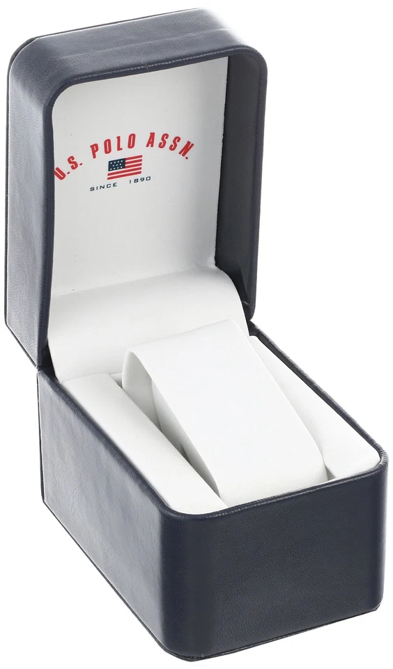 U.S. Polo Assn. Reloj deportivo para hombre US9282 tono plateado con correa de silicona blanca Foto 3 de 3