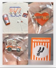 Whataburger Commemorative Shirt Cup Pins Collectible Table Tent Spurs Basketball