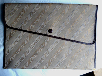 VINTAGE AIR FRANCE CONCORDE DOCUMENT CASE - 13 3/4'' X 10'' PRISTINE-NEVER USED
