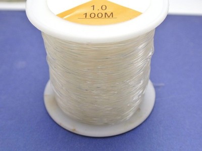 Size1mm 100 Metres Clear String Stretch Elastic Beading Cord Thread YL *kk