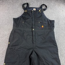 Carhartt Bib Overalls Men 48x30 Arctic Insulated Duck Canvas Double Knee R12 BLK