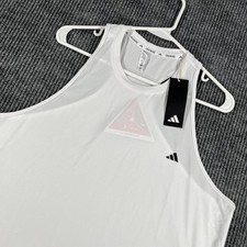 Adidas Tank Top Womens XL White AEROREADY Training Deltapeak Lightweight Gym