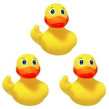 3pcs Rubber Ducks Mini for Kids Baby Shower Small, Middle Finger Duck