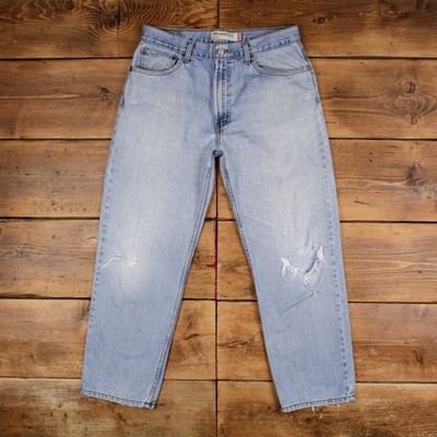 Levis 550 Jeans 34 x 30 Herren blau Relaxed Taper Hergestellt in den USA Light Stonewash Denim