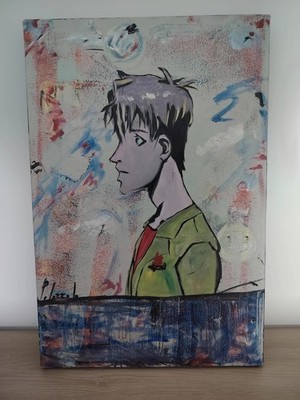 TABLEAU ORIGINAL JOHN J. POLOZZOLO 2022 POP ART MANGA - NEW HAMPSHIRE USA 40X60