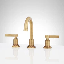 Signature Hardware 948591 Widespread Bathroom Faucet, Aged Brass