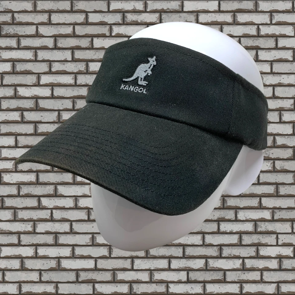 Visera deportiva de lona de algodón negra vintage Y2K Kangol talla única sombrero gorra sombra de ojos Foto 2 de 4