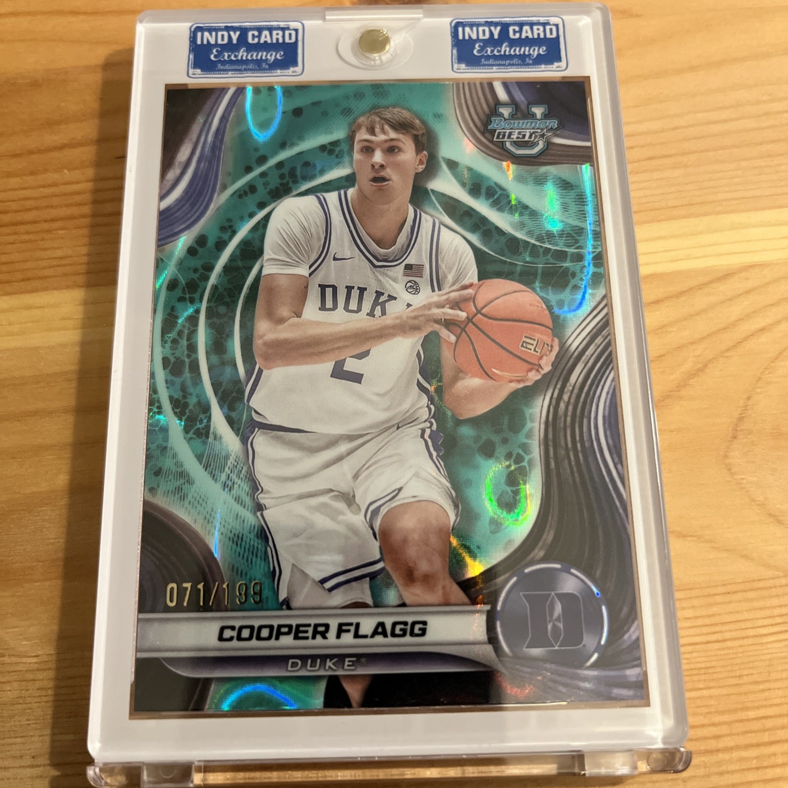 2024-25 Bowman U Best Cooper Flagg 16 Aqua Wave /199 Duke Mavericks
