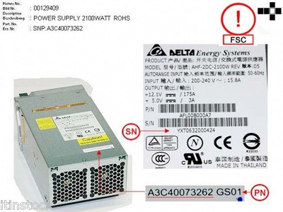 Fujitsu 2100W / BX600 S2 S3 Netzteil PSU ROHS P/N A3C40073262
