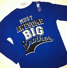 NEW "Most Awesome Big Brother" Boys Graphic Shirt 4 xs 5-6 14 XL ANNOUNCEMENT