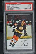 1977 Topps Glossy Inserts  Hockey #13(a) Brad Park - Square Corners - PSA 9 