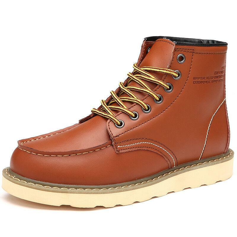 Mens Lace Up Flat Ankle Boots Casual Comfort High Top Warm  display picture 2