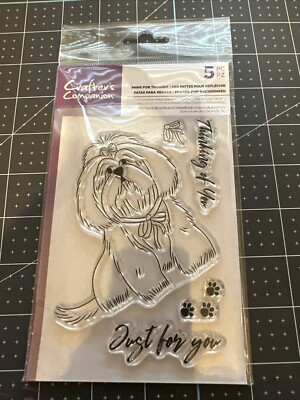Crafters Companion Dog Paws For Thought Clear Stamp Set 5 Pcs New