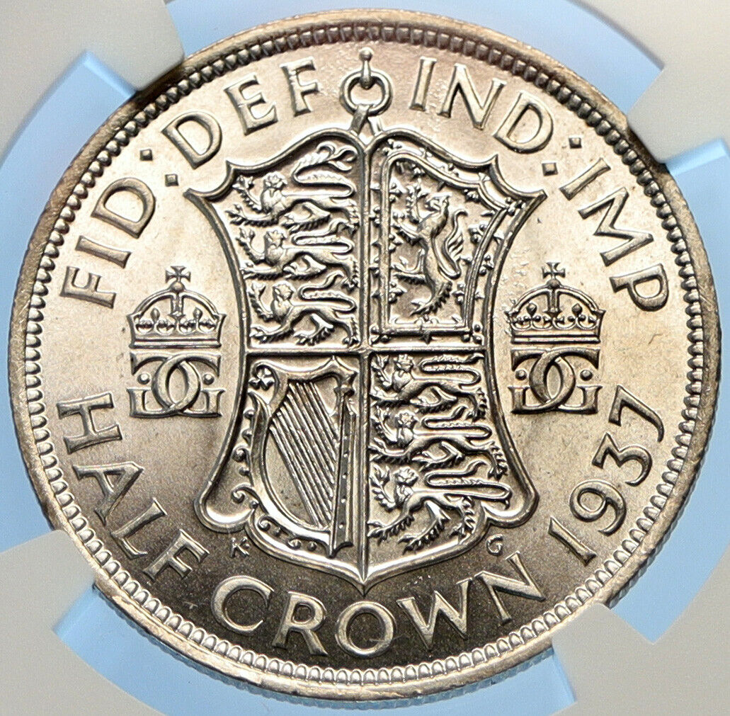 1937 Great Britain UK King George VI Old SILVER 1/2 Half 1937 Great Britain UK King George VI Old SILVER 1/2 Half