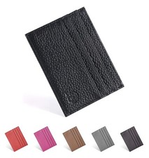 RFID Blocking Leather Slim Credit Card Holder Wallet for Men  Women, 6 Slots