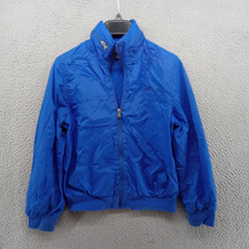 Polo Ralph Lauren Jacket Boys Medium 10/12 Blue Nylon Shell Pony Hidden Hood