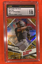 2021 Topps Stadium Club Chrome Ke'Bryan Hayes Beam Team Gold Refractor RC CSG 10
