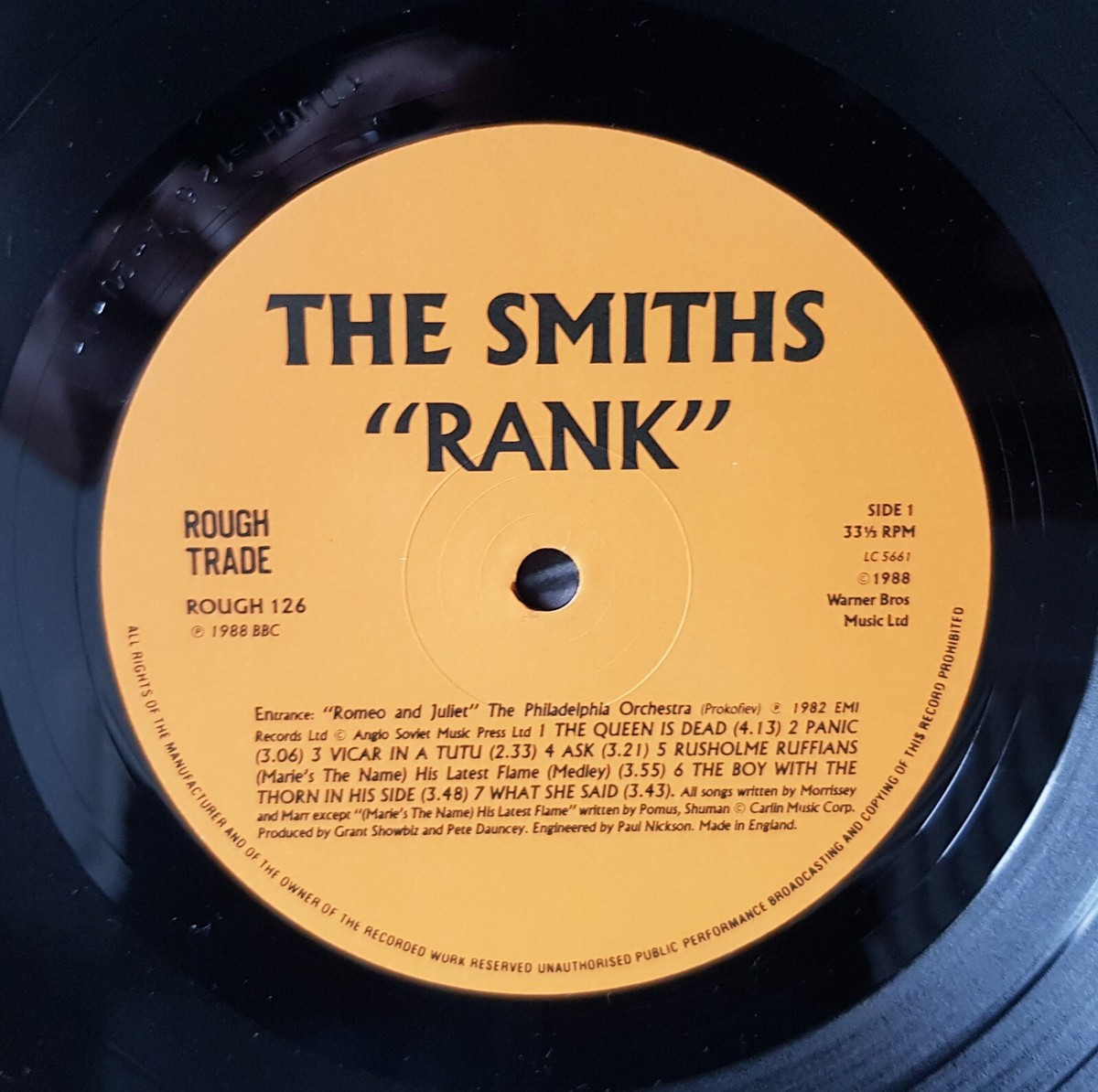 The Smiths - Rank UK 1988 Rough Trade 1st Press EMI Pressing