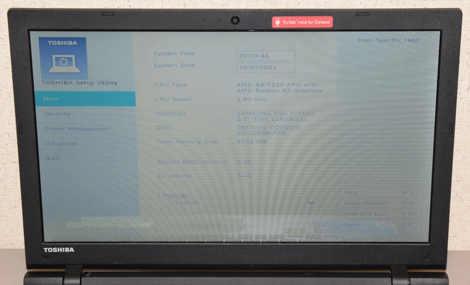 FLAWED LCD Toshiba Satellite C55D-C5271 15.6" AMD A4-7210 1.8GHz Quad Core 8GB - Image 2 of 4