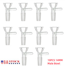 10pcs 14MM Male Glass Bowl For Water Pipe Hookah Bong Replacement Head US Stock