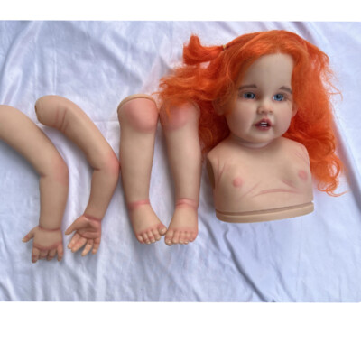 30'' Painted Reborn Baby Doll DIY Kit Toddler Girl with Rooted Hair Handmade Gift