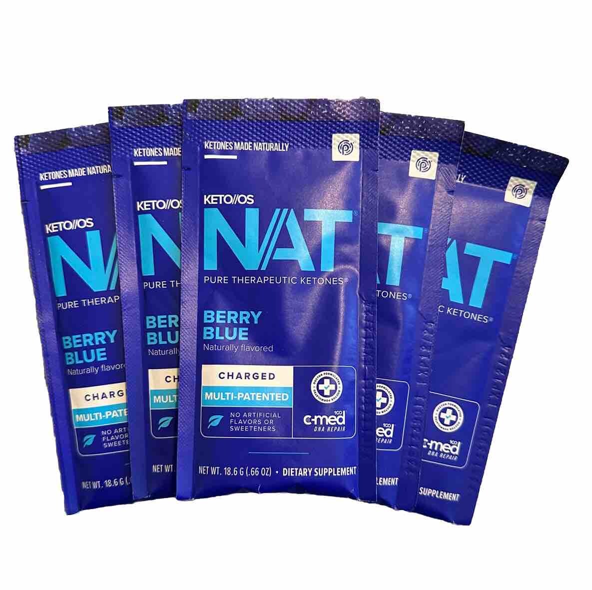 Pruvit OS NAT Ketones Berry Blue Charged Sample 5 Pack Free Shipping
