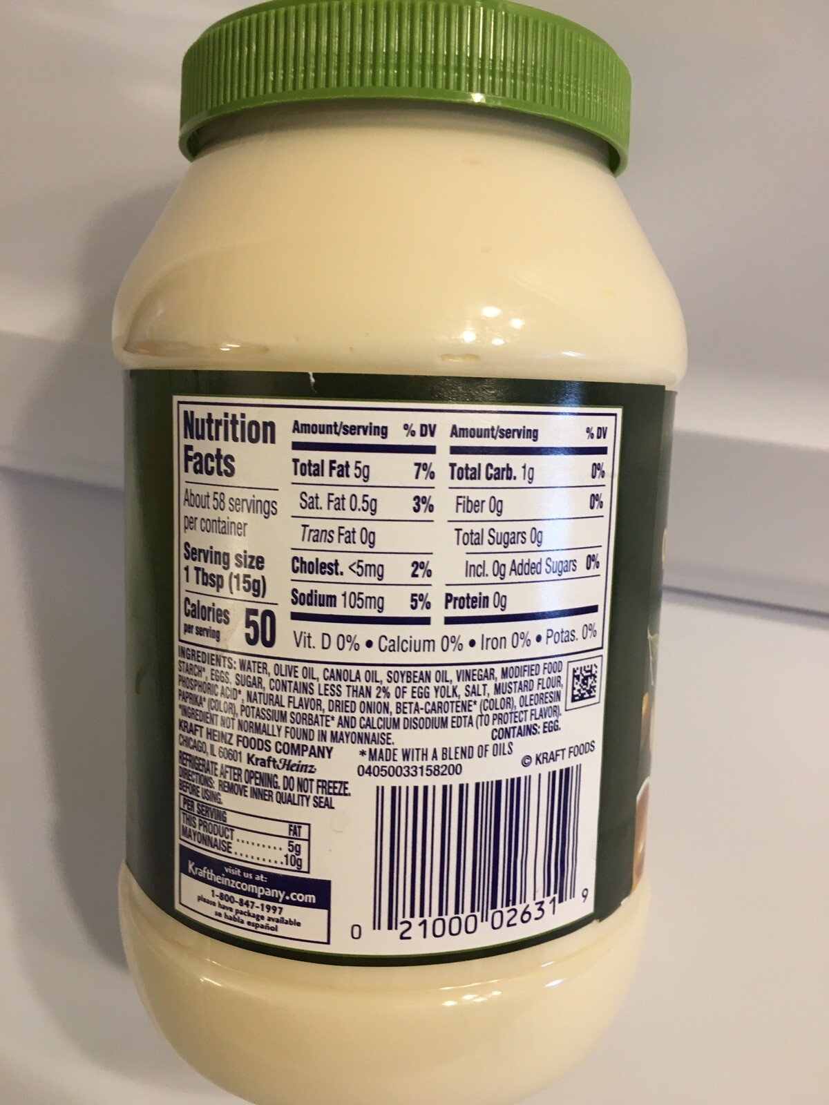 Kraft MAYO with Olive Oil Reduced Fat Mayonnaise 30 oz **NEW**UNOPENED