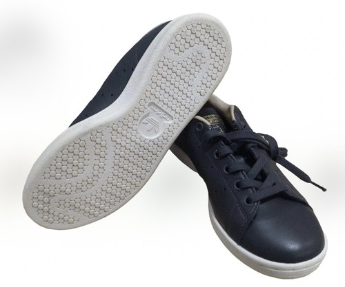 Adidas Stan Smith Collegiate Sneakers Women Size 6 Black Leather Pale Nude Suede - Picture 4 of 4