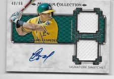 2014 14 TOPPS MUSEUM COLLECTION YOENIS CESPEDES AUTO DUAL JERSEY 48/99