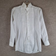 Neil Allyn Dress Shirt Men Size XS 30/31 Pleated Tuxedo White Formal Wedding