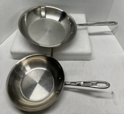 Emeril 8''/10  Copper Core Skillet Frying Pans Stainless Set of 2 Pans, W/1 Lid