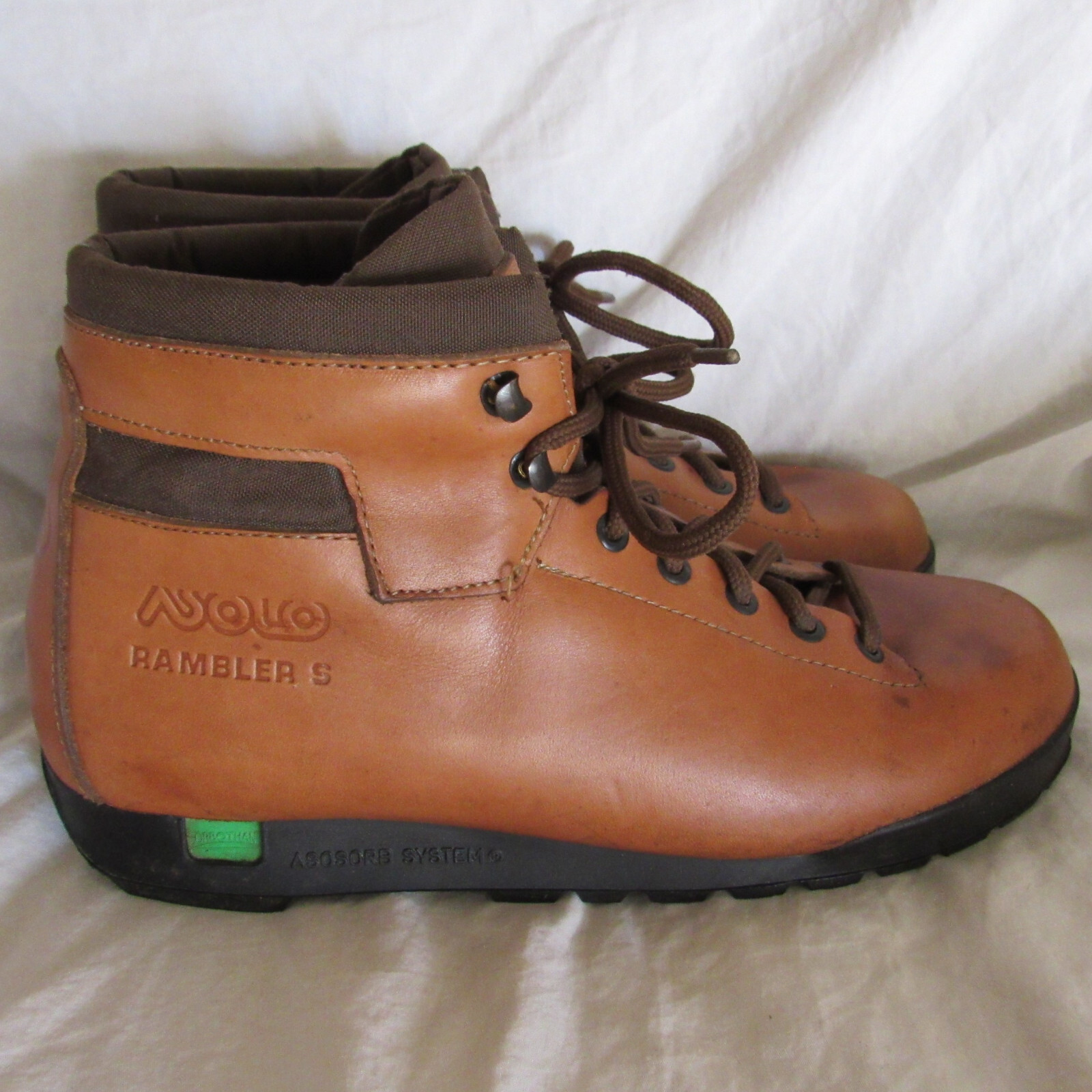 Botas de senderismo al aire libre de cuero tostado Asolo Rambler S para mujer talla 9 hechas en Italia