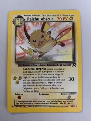 Raichu Obscur 83/82 1. Edition ULTRA RARE HOLO