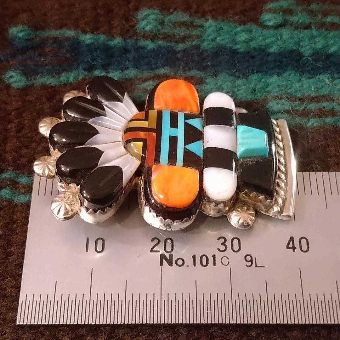 Andrew Dewa Zuni San Faith Kachina VINTAGE Bolo Tie Pendant