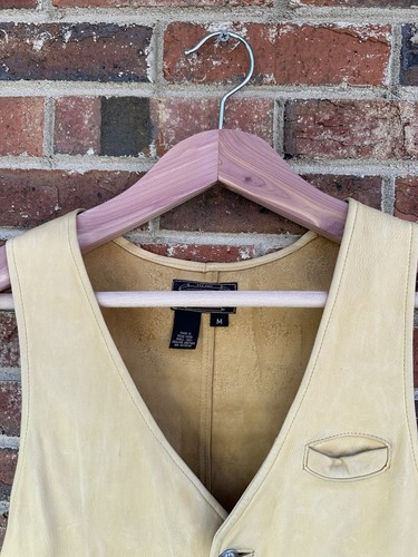 Vintage Double R L Ralph Lauren Brown Leather Buffalo Nickel Button Vest Size M - Picture 4 of 12